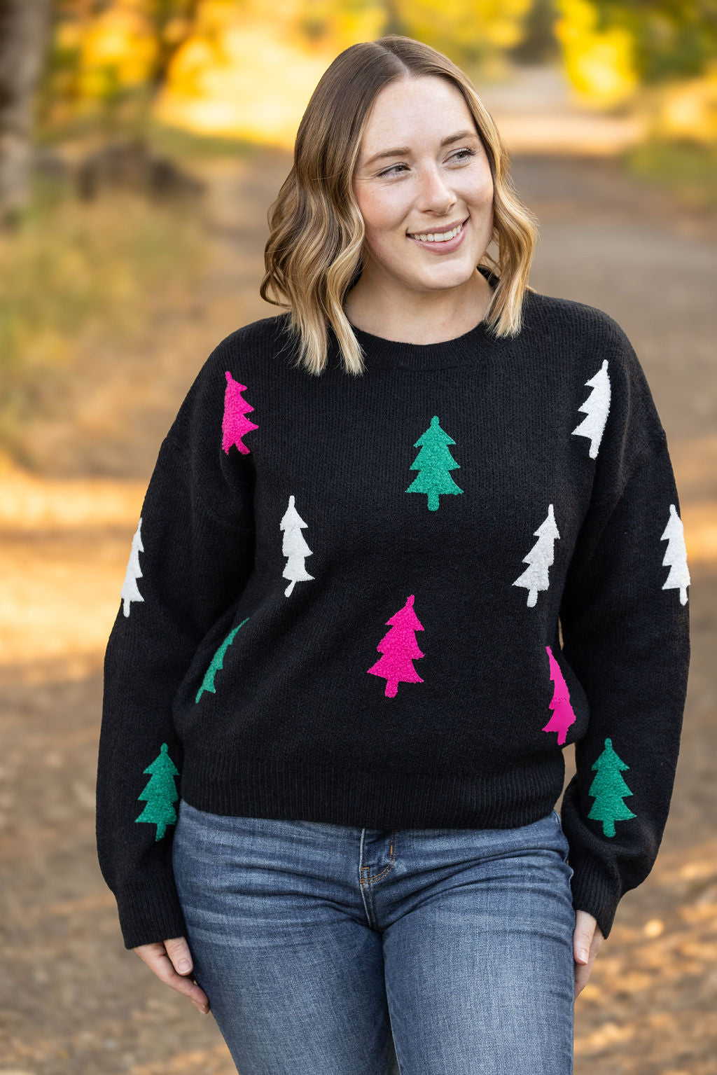 IN STOCK Festive Bright Trees Sweater FINAL SALE