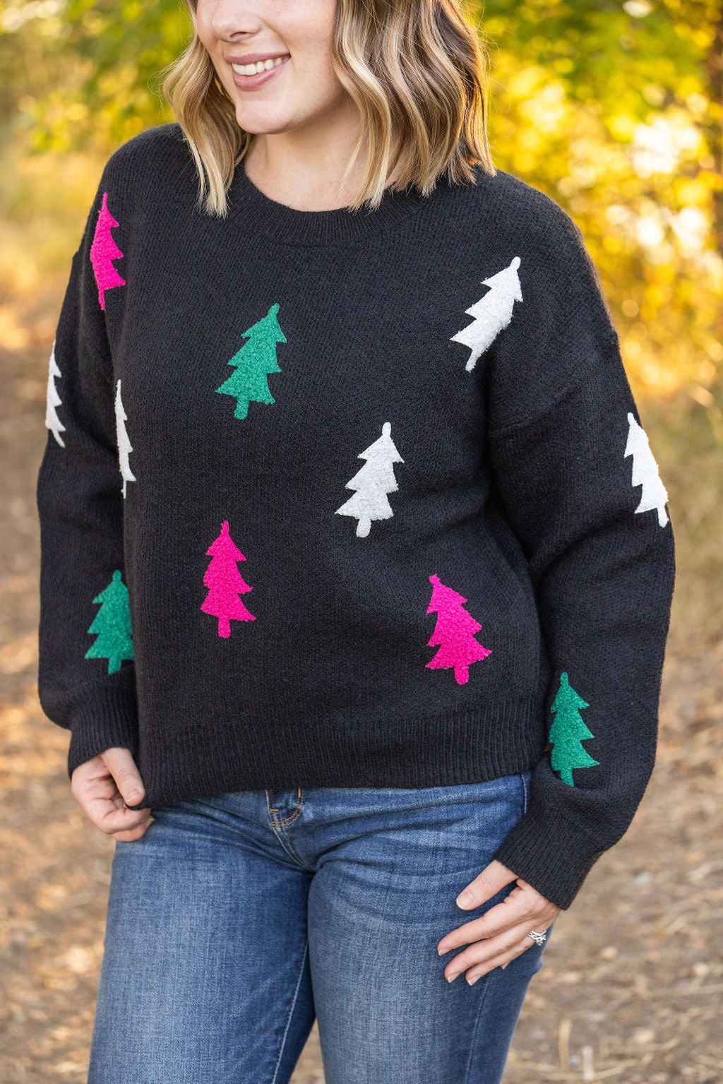 IN STOCK Festive Bright Trees Sweater FINAL SALE