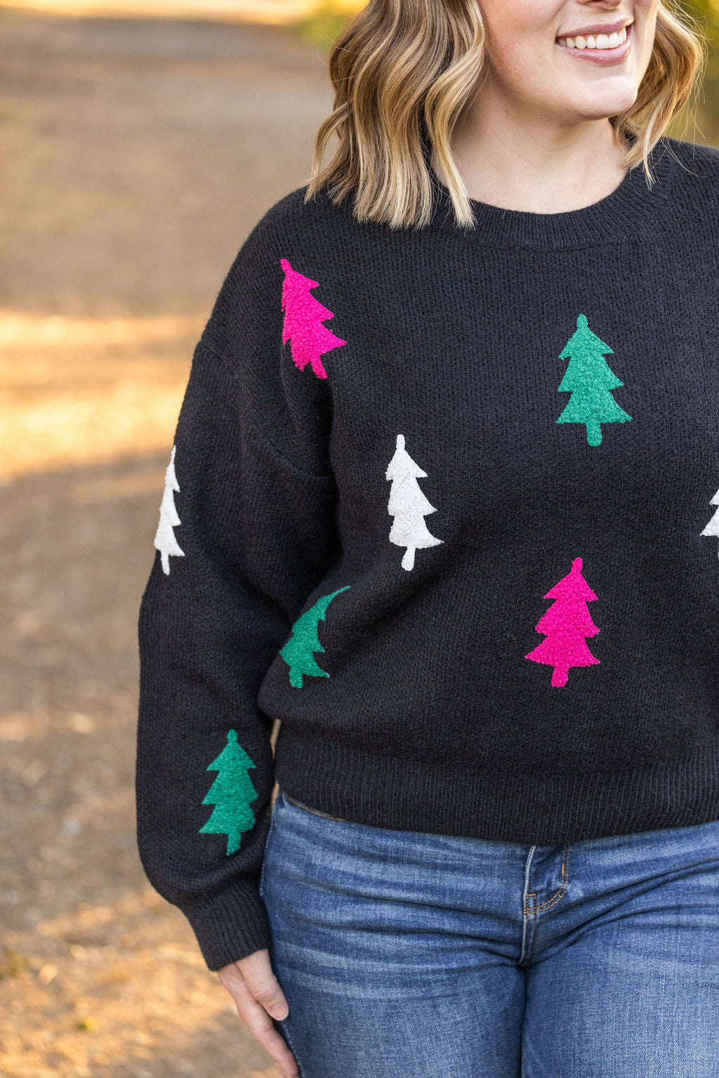 IN STOCK Festive Bright Trees Sweater FINAL SALE