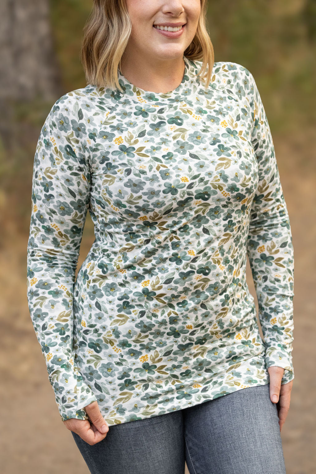 IN STOCK Blair Long Sleeve Top - Green Floral