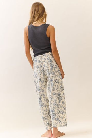 Ophelia Printed Barell Fit Denim Pants - Oddi