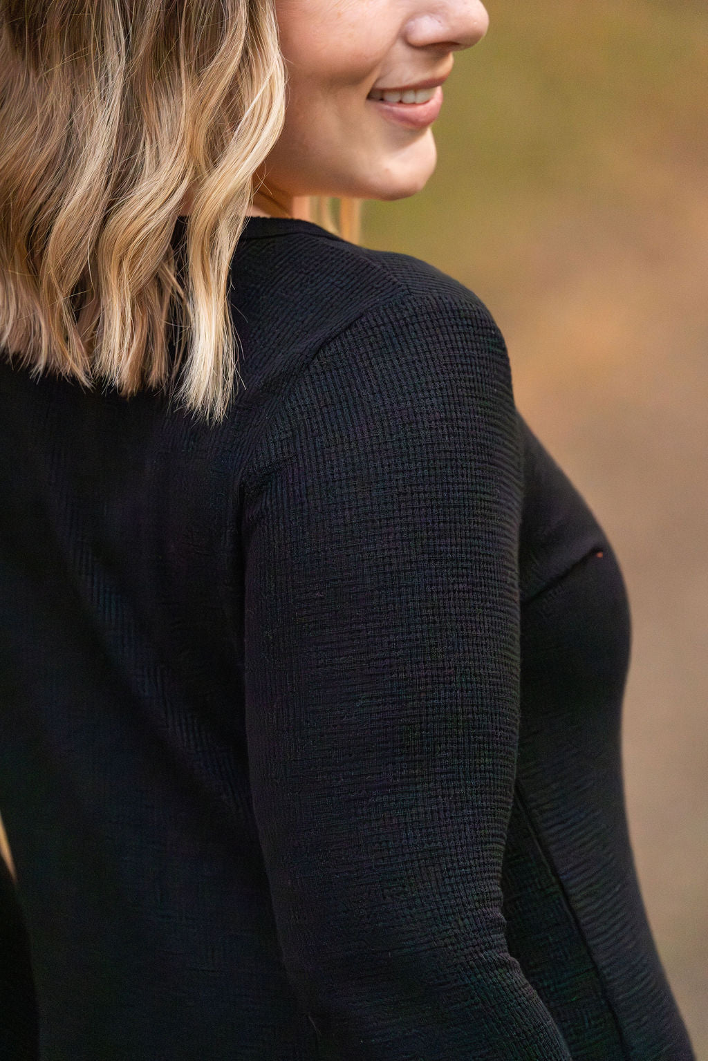 IN STOCK Harper Long Sleeve Henley - Black | Women's Cozy Shirt