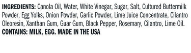 Cilantro Lime Ranch Salad Dressing Terrapin Ridge Farms