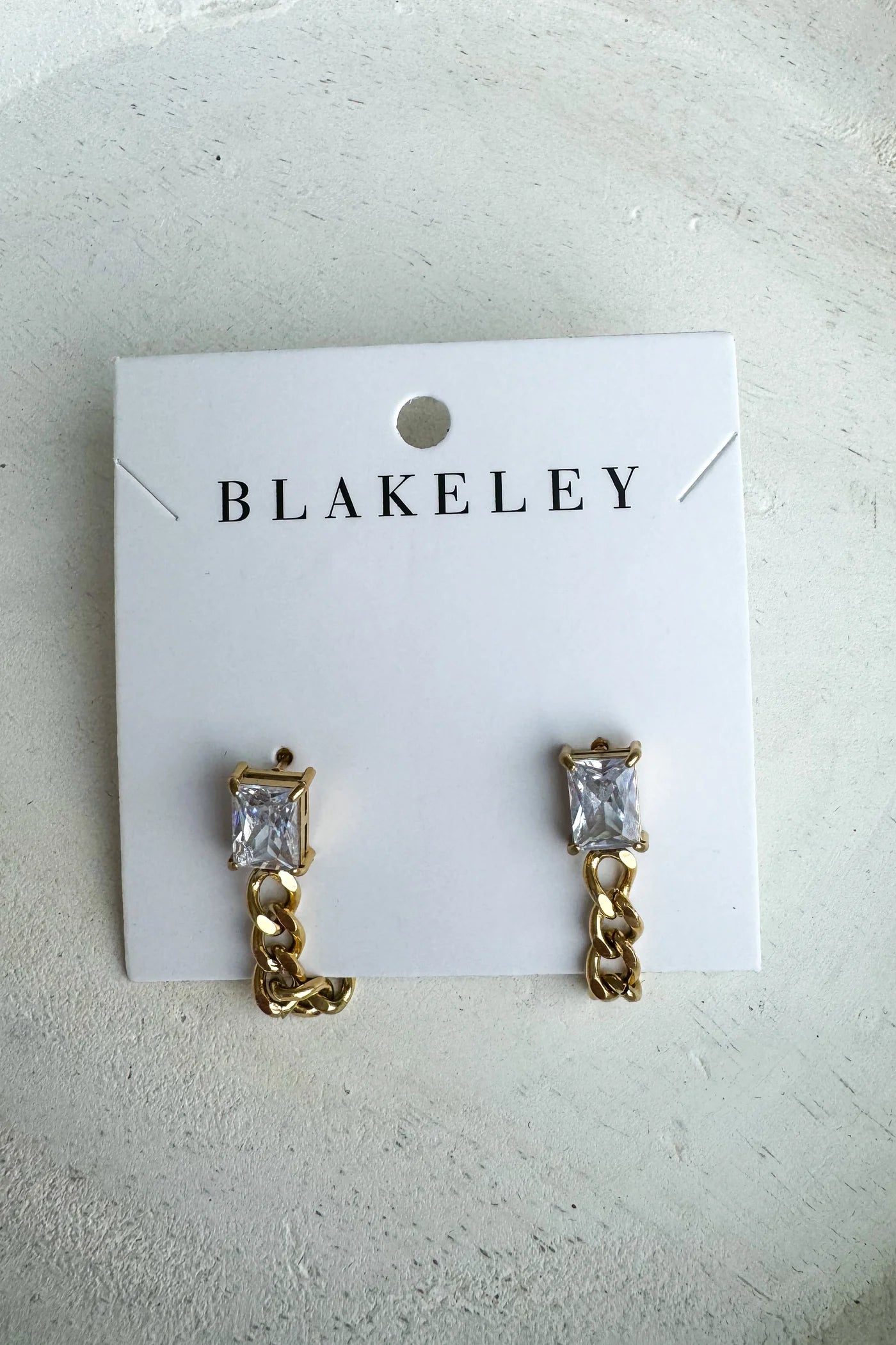 Stainless - GOLD LINK DIAMOND EARRINGS