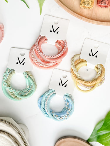 Hair Tie Bracelet Sets - Colorful Mix