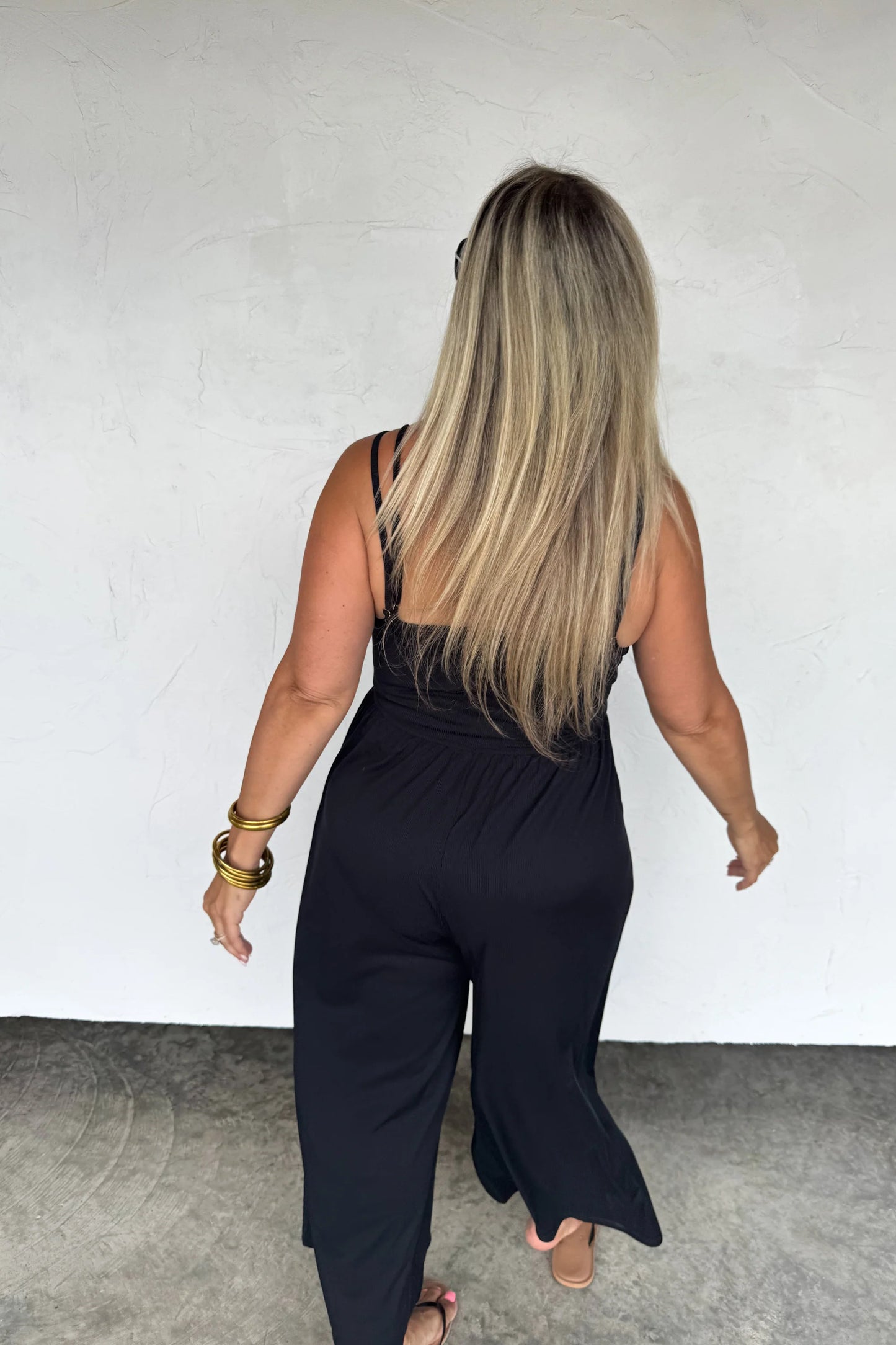 COOPER RIBBED JUMPSUIT BLACK - BLAKELEY