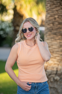 IN STOCK Morgan Micro Striped Tank - Orange