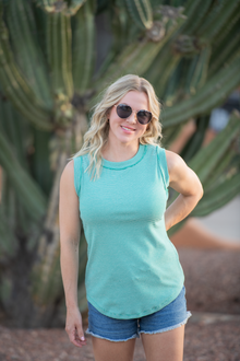 IN STOCK Morgan Micro Striped Tank - Jade