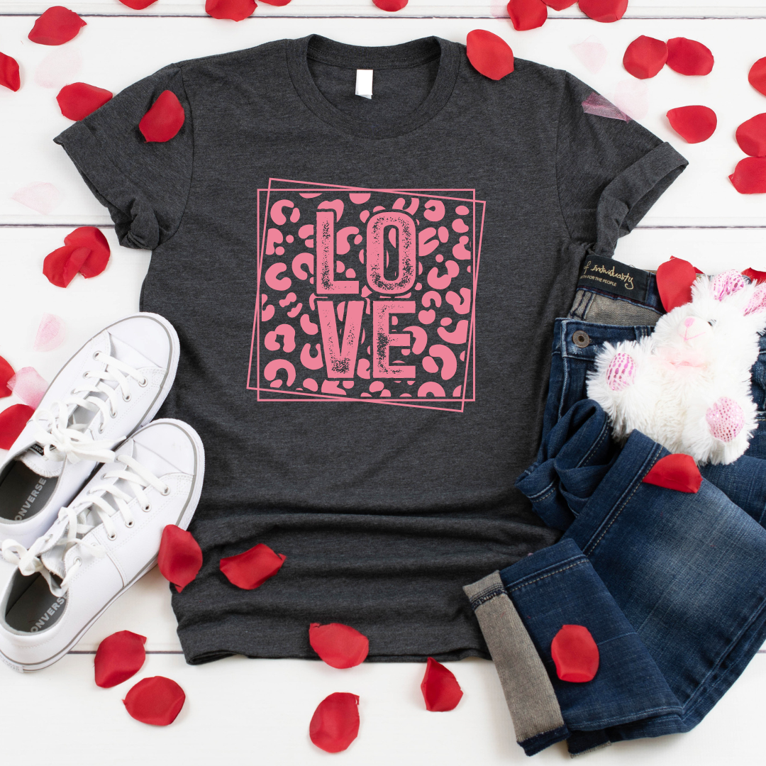 Cheetah Love Valentine Graphic Tee