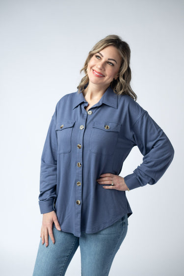 IN STOCK Brenna Button Down Top - Denim