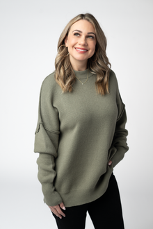 IN STOCK Aurora Cozy Sweater - Light Olive