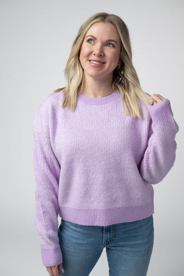 IN STOCK Josie Cozy Crew Sweater - Lavender
