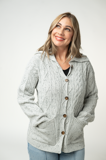IN STOCK Confetti Dot Cable Cardigan Jacket - Grey