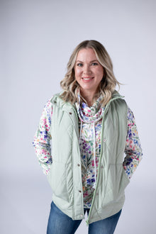 IN STOCK Remy Zip Up Vest - Sage
