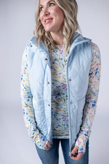 IN STOCK Remy Zip Up Vest - Sky Blue