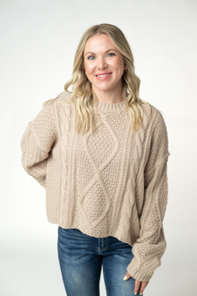 IN STOCK Cable Knit Sweater - Latte