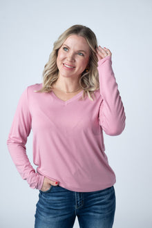 IN STOCK Larissa Long Sleeve Top - Rose