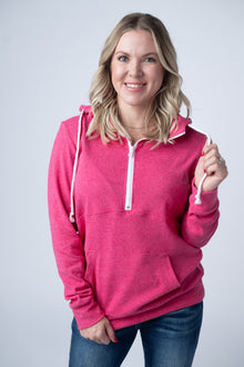 IN STOCK Pixie Pocket Halfzip Hoodie - Hot Pink