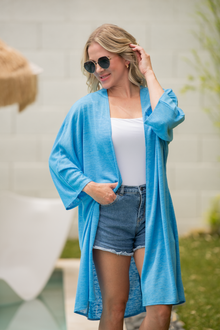 IN STOCK Ellie Cover-Up Kimono - Light Blue