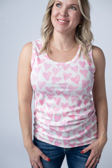 IN STOCK Ava Tank - Blushing Pink Hearts