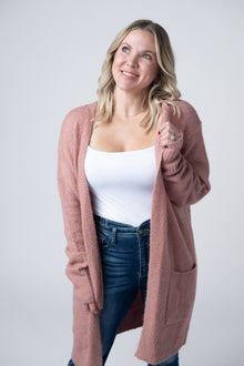 IN STOCK Madison Cozy Cardigan - Dusty Rose