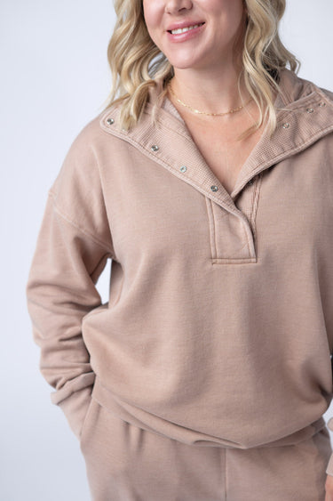 IN STOCK Jesse Vintage Wash Snap Pullover - Tan