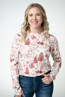 IN STOCK Blair Long Sleeve Top - Cranberry Woodland