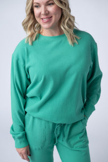 IN STOCK Corrine Ribbed Pullover Top - Emerald