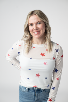 IN STOCK Mesh Long Sleeve Top - Stars