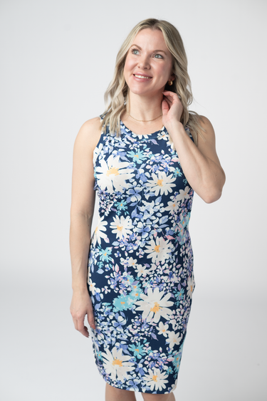 IN STOCK Mariah Ribbed Dress - Daisy Blues