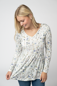 IN STOCK Long Sleeve Sarah Ruffle Top - Olive Meadow