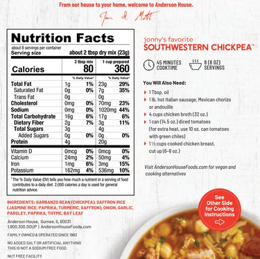 Jonny's Favorite Southwestern Chickpea Soup