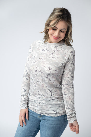 IN STOCK Blair Long Sleeve Top - Vintage Grey Floral
