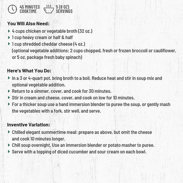 Virginia Blue Ridge Broccoli Cheddar Soup Mix