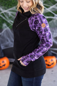IN STOCK Zoey ZipCowl Sweatshirt - I Put A Spell On You and Black