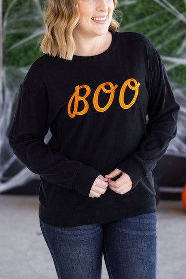 IN STOCK Corrine Embroidered Pullover Top - BOO