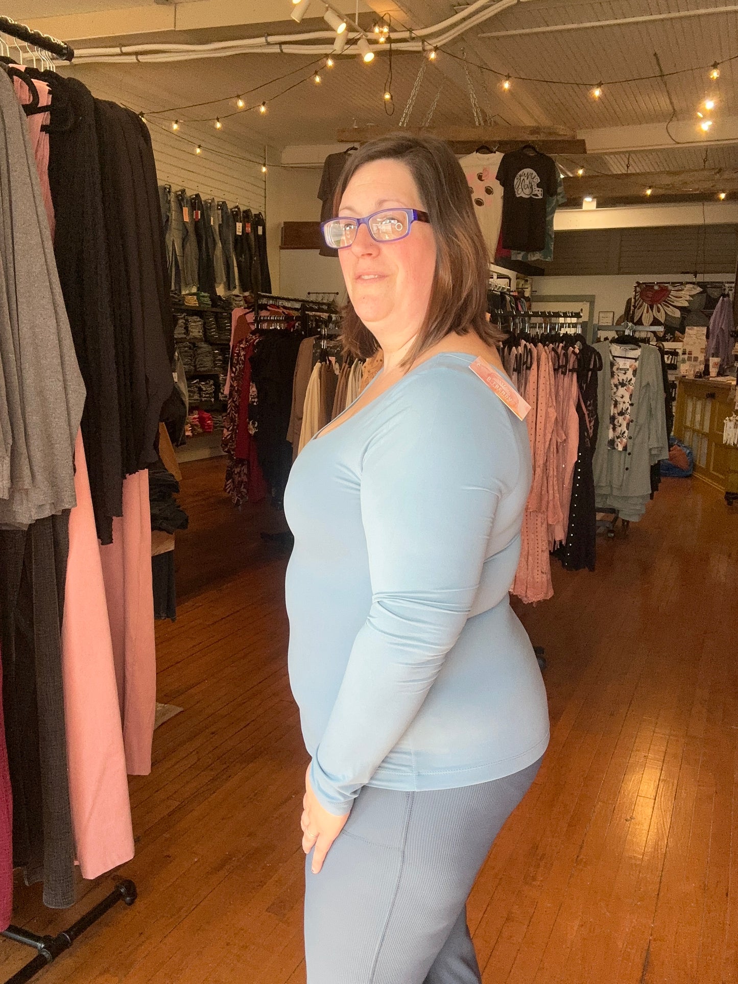 Julie Butter Top Dusty Blue