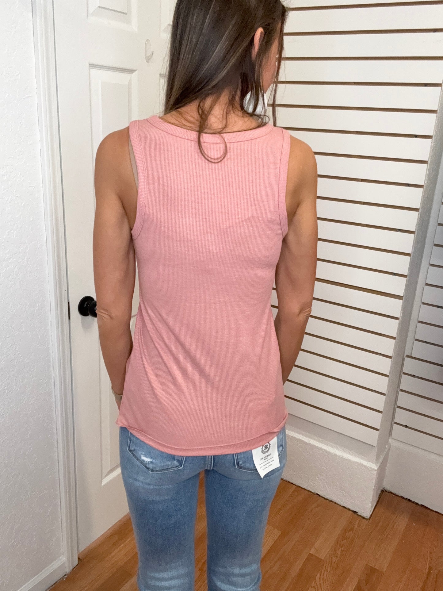 SADIE HENLEY TANK - BLUSH PINK