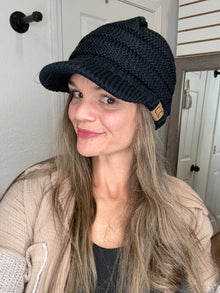 C.C Exclusive Knitted Brim Hat Black - Hana