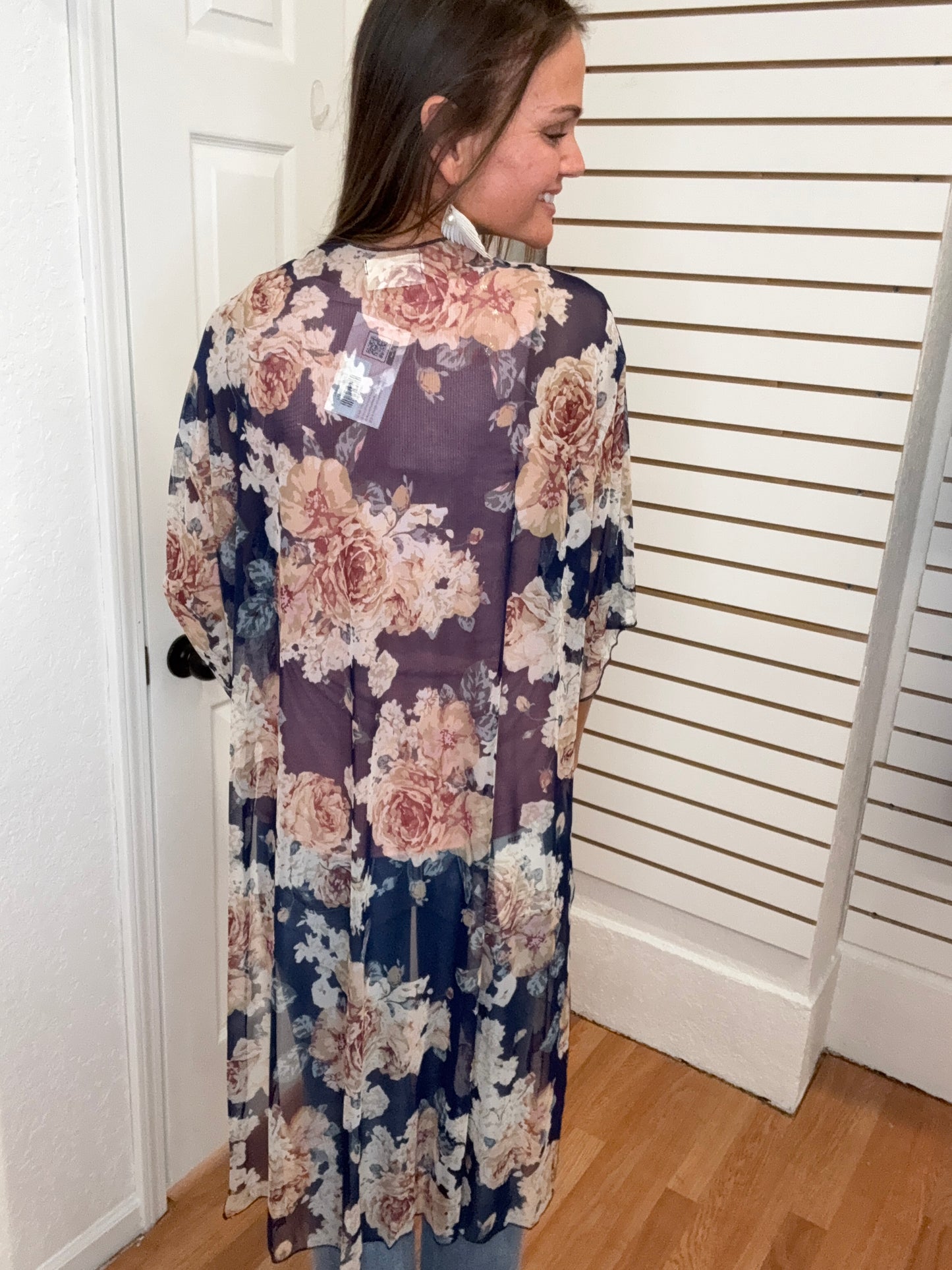 ETTA DUSTER KIMONO - NAVY FLORAL