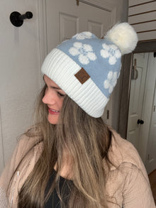 C.C Daisy Pom Beanie Blue- Hana