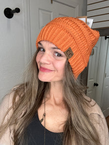 C.C Criss Cross Ponytail Beanie Toffee - Hana
