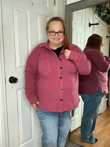 Zella Button Down Shacket Magenta - Staccato
