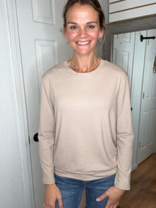 Billy Ribbed Long Sleeve Khaki - Yelete