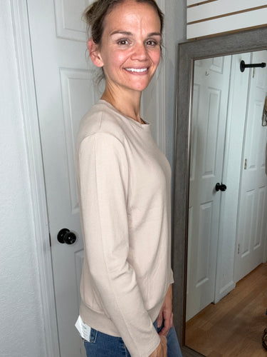 Billy Ribbed Long Sleeve Khaki - Yelete