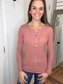 GEORGIA LONG SLEEVE TOP ROSE- MICHELLE MAE