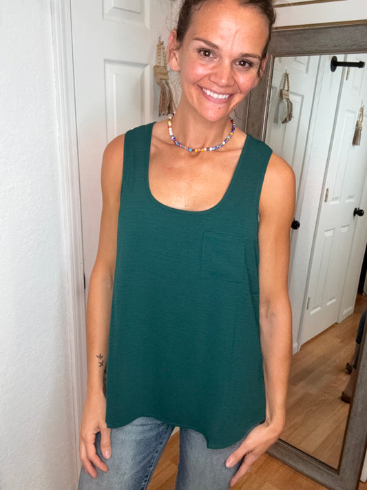 MARA - SLEEVELESS BLOUSE - SPRUCE -MITTOSHOP