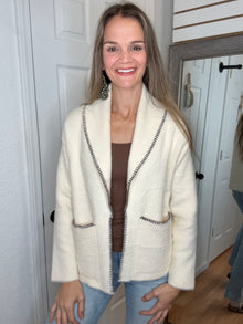 Phyllis Cardigan Cream - Skies Are Blue