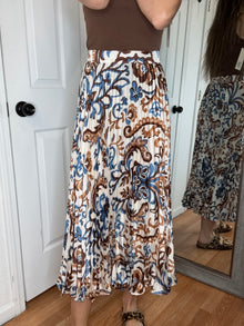 Finn Pleated Midi Skirt - Skies Are Blue
