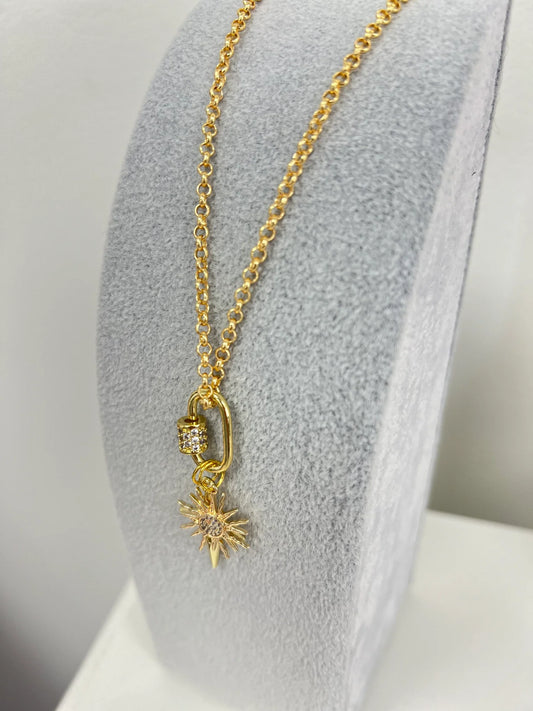 twist toggle gold plated necklace